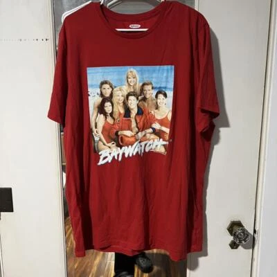 Red Baywatch graphic tee #90s - Image 1 of 2