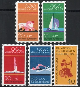 Alemania RFA 1972, Olympic Games, Munich + Heidelberg, SG 1621-1624, 1626 MNH** - Imagen 1 de 1