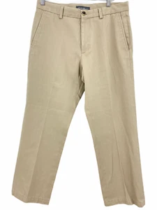 Eddie Bauer Men's Casual Chino Pants Beige Straight Leg Flat Front Pants Size 32 - Picture 1 of 5