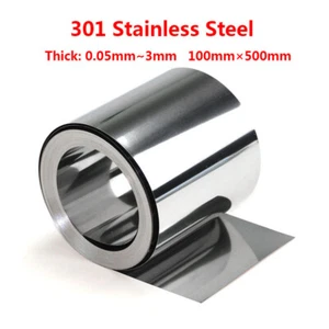301 Stainless Steel Sheet Plate Board Metal Thick Sheet 0.05mm~3mm, 100mm×500mm - Picture 1 of 7