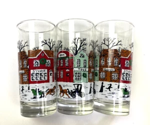 Libbey Weihnachtsdorf Brille Becher Winterszene 3er Set - Bild 1 von 7