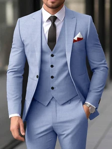 Trajes Para Hombre de Vestir Chaqueta Elegantes Saco Pantalón Largo Casual - Picture 1 of 11