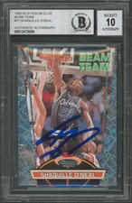 Shaquille O'Neal Signed 1992 Stadium Club Beam Team #21 RC Card Auto 10 BAS Slab