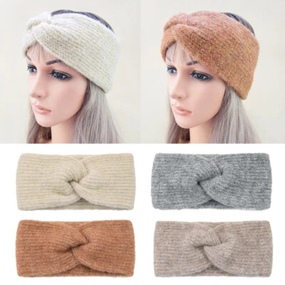 Mujeres Cálido Tejido Ancho Diadema Invierno Oreja Calentador Banda para el Cabello Envoltura para la Cabeza Deporte Yoga⇓ Foto 1 de 4