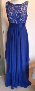 Ever-Pretty Long Royal Blue Lace Bodice Floaty Skirt Evening Dress Size 8 BNWT - Picture 1 of 12