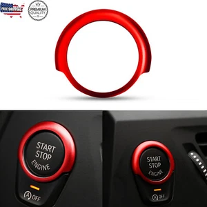 Anillo de decoración con botón de arranque con botón de arranque de motor rojo aluminio sin llave para BMW G30 - Imagen 1 de 9