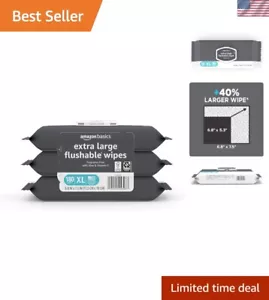 Pack of 3 Extra Large Flushable Wipes - Naturally Derived, 180 Total Wipes - Bild 1 von 9