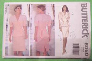 1992 vintage 2 pc DRESS PATTERN 6 8 10 pencil skirt top blouse v-neck peplum - Picture 1 of 4