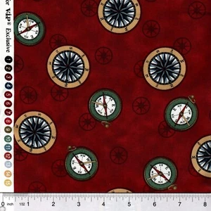 Brújula Safe Harbor Wind Rose con Cardinal Points tela 100 % algodón por comprar - Imagen 1 de 2
