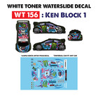 WT156 White Toner Waterslide Decals KEN BLOCK 1 For Custom 1:64 Hot Wheels