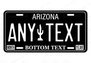 Custom Arizona Black License Plate Personalized Car ATV bike Motorcycle bicycle - Picture 1 of 25