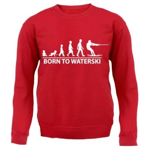 Born To Waterski - Kids Hoodie / Sweater - Water Skiing Waterskiing Ski Jet - Picture 1 of 20