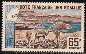 Costa somalí #C38 (AP13) EN MUY BUEN ESTADO MVLH- 1965 65 fr camellos en Ghoubet Kharab y mapa - Imagen 1 de 1