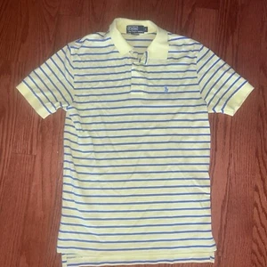 POLO by Ralph Lauren Shirt Mens S Yellow Blue Striped 2000s 100% Cotton preppy - Picture 1 of 4