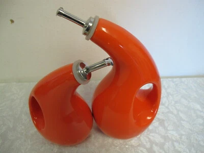 Juego de 2 Dispensadores Botellas Cruet Aceite de Oliva y Vinagre Rachel Ray NARANJA EVOO Foto 1 de 4