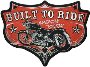 LARGE SIZE BUILT TO RIDE American Kustom Custom Motorcycles Sew Iron on Patch SC - Picture 1 of 1