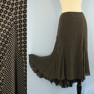 Neu mit Etikett i BLUES Hi-Lo Flare Pieced Gores geometrisches Muster italienischer langer Rock US 6 - Bild 1 von 5
