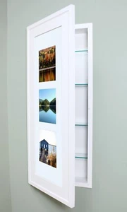 Recessed Medicine Cabinet with picture frame door, NO MIRROR, 5 colors, 14x36 - Picture 1 of 23