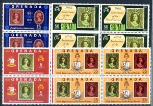 1971 GRANADA, GRENADA Block of 4 "110 ANNIV. OF THE POSTAL SERVICE" - Imagen 1 de 1