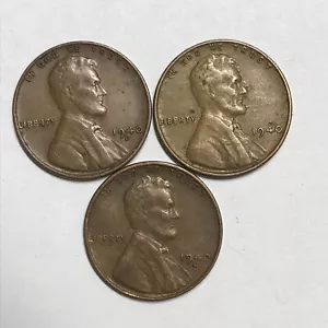1940 1940D 1940S PDS Lincoln Wheat Cents sehr schöne Münze 225 - Bild 1 von 1