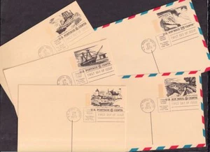 1972 Tourism Year postal cards UX61-63, UXC12-13 set with First Day cancels FDCs - Picture 1 of 2
