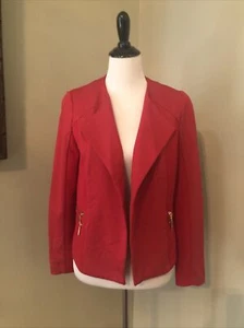 Nueva con etiquetas Chaqueta de Motocicleta Chicos Roja Texturizada Frontal Abierta Cremalleras Doradas Talla 0 Pequeña - Imagen 1 de 7