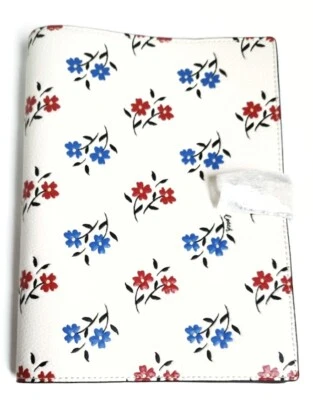 Cuaderno Coach con Estampado Floral Tiza Plateada Multi Cuero Suave CU266 NUEVO CON ETIQUETAS Foto 1 de 4