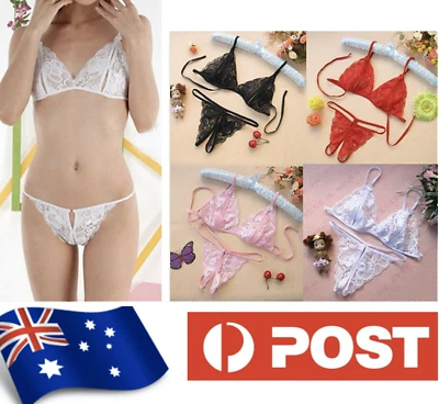 Sexy Lace Lingerie 2Pcs Set Underwear Bar&G-String Babydoll Nightwear hos035 - Bild 1 von 4