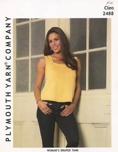Plymouth Knitting Pattern 2488 Woman's Draped Tank Top - Women 34"-50" - Picture 1 of 2