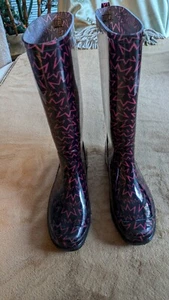 Mujer Colorido Estampado Alta Goma Bota de Lluvia, Talla 7 - Imagen 1 de 6