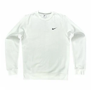 Sudadera polar Nike Club Crew para hombre en blanco/negro - Imagen 1 de 14