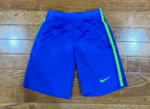 Nike Boys Shorts Size S Small 6-8 Kids Blue Neon Green Elastic Waist Pull On! - Picture 1 of 4