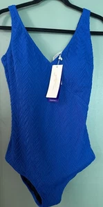 Gottex Sapphire Blue One-Piece Swimsuit Women’s 16 NWT Elegant Shaping Swimwear - Picture 1 of 10