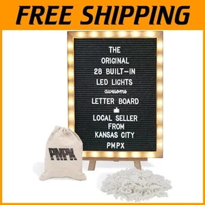 Light-Up Black Felt Message Board with Stand - 690 Letters - Picture 1 of 7