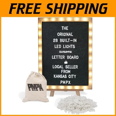 Light-Up Black Felt Message Board with Stand - 690 Letters - Image 1 of 4