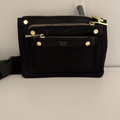 Tutilo New York Riñonera Bolso de Cintura Viaje Vacaciones Negro Dorado Nylon Nuevo sin Etiquetas Foto 1 de 4
