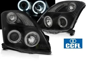 Scheinwerfer for Suzuki Swift 2005-2010 Standlichtringen CCFL Schwarz AU LPSI06W - Picture 1 of 9
