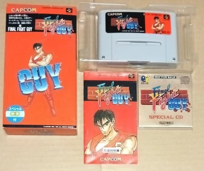 Super Famicom Final Fight Guy Game Box Manual Bonus CD Japan Tested from JP - Image 1 of 4