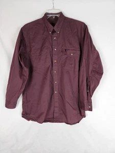 Vintage Browning Hunting Button-Up Shirt Sz. Large Padded Shoulder Burgandy - Picture 1 of 7