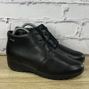 Botines Mephisto Athina de cuero negro para mujer 8 impermeables con cordones cuña - Imagen 1 de 9