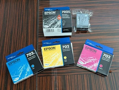 Lote de Cartuchos de Tinta Genuinos Epson 702XL Negro y 702 Color Foto 1 de 4