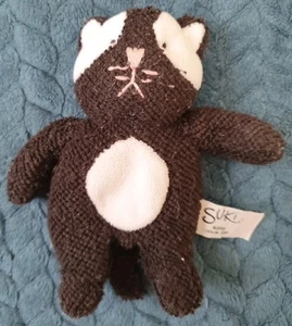 Suki Kitty Cat soft toy Snuggle Tots small 15cm towelling black white - Picture 1 of 9