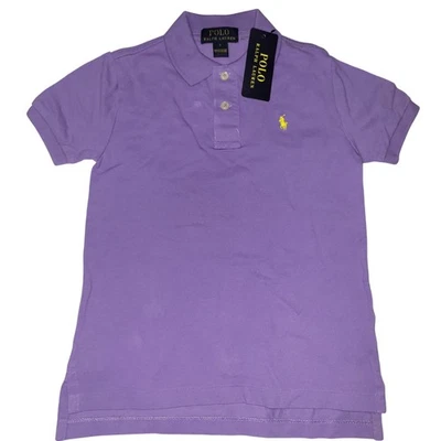 Polo Ralph Lauren Polo Shirt Boys 7 Purple Short Sleeve Mesh Cotton Pony Logo - Image 1 of 4