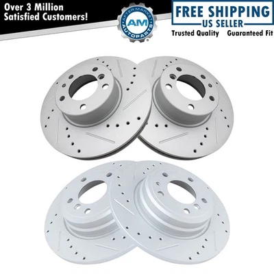 Front & Rear Brake Rotors Set For BMW Foto 1 de 4
