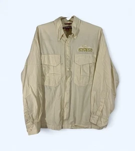 Simms Shirt Mens LARGE Yellow Long Sleeve Cotton Button Up - Picture 1 of 6