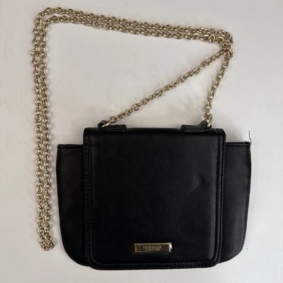 VERSACE PARFUMS Black|Gold Shoulder Crossbody Bag 48” Chain + Dustbag NWOT 6x9” - Image 1 of 4