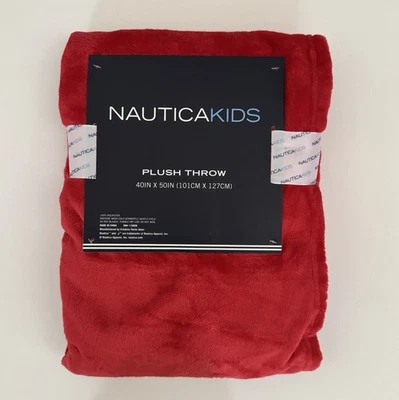 NEW Kids Blanket Red Soft Cozy 40” x 50” | Nautica Kids - Image 1 of 4