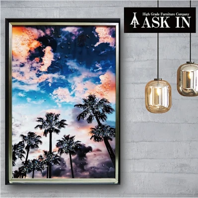 Crystal art   W17.0xH24.8 inch  "Anothersky"  Palm trees - Image 1 of 4