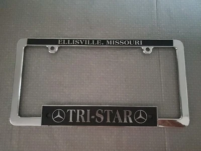 License Plate Metal Frame Holder "TRI-STAR" Mercedes Benz OEM - Image 1 of 3