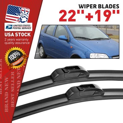 2Pcs Front Windshield Wiper Blades Size 22" & 19" For 2009-2014 Nissan GT-R - Image 1 of 4